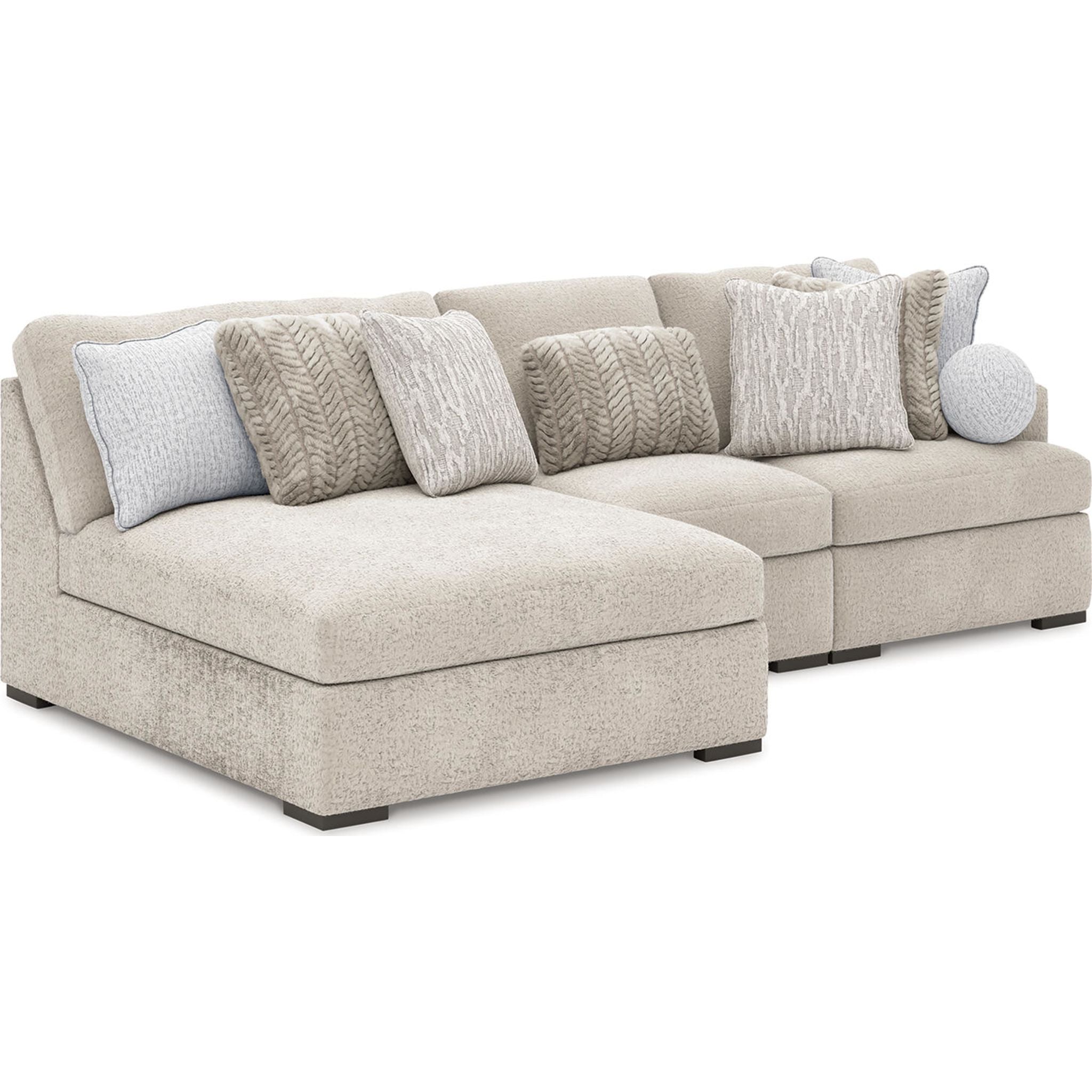 Cuddle Plush 3 Piece Modular Sectional with Chaise