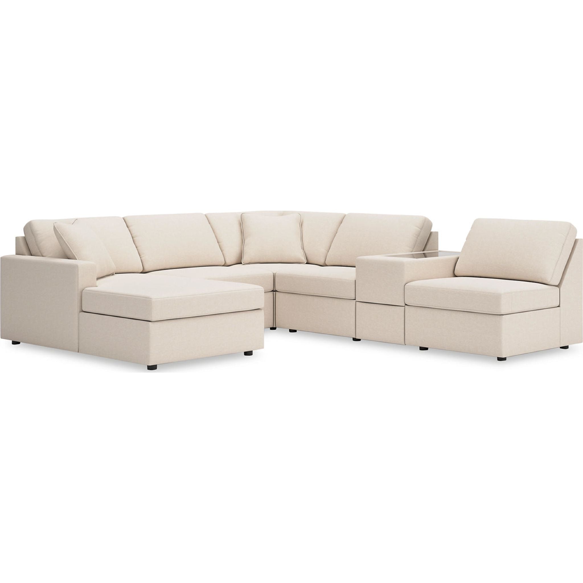 Modmax 6 Piece Modular Sectional with Chaise and Storage Console
