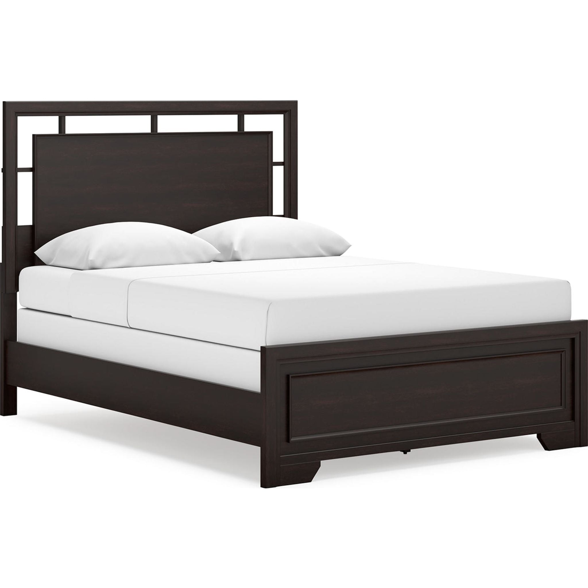 Covetown Queen Panel Bed - Dark Brown