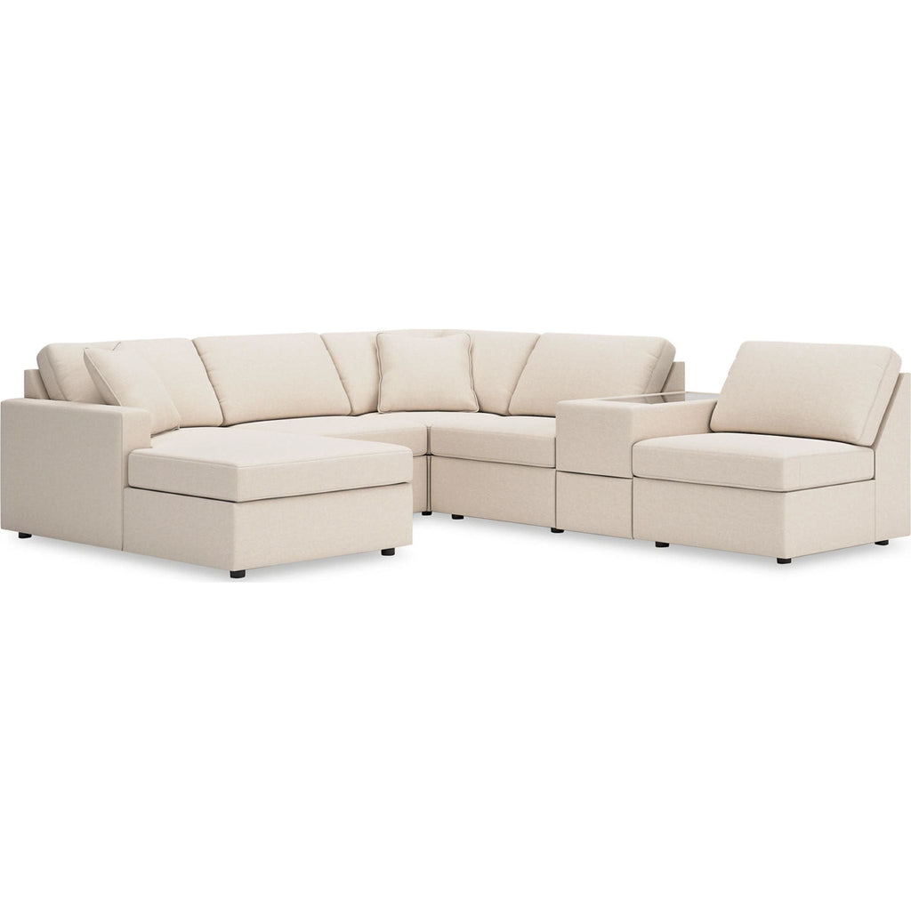 Modmax 6 Piece Modular Sectional with Chaise and Storage Console