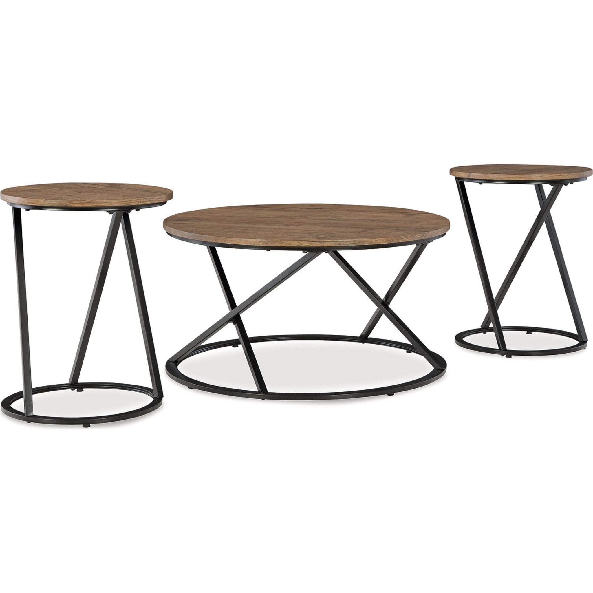 Cassbryn 3 Pack Tables - Brown/Black