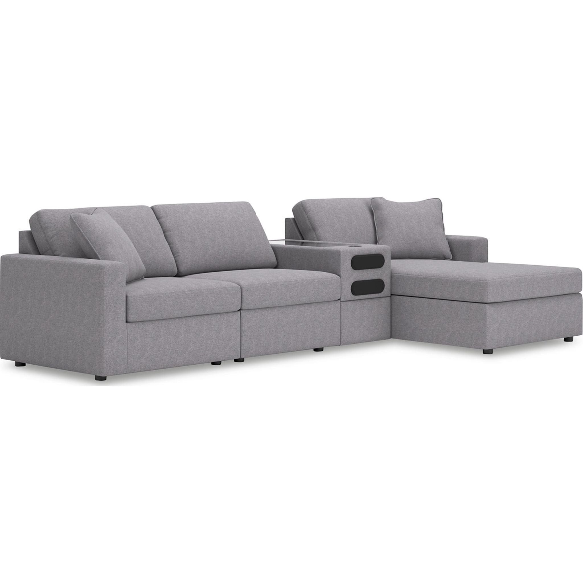 Modmax 4 Piece Modular Sectional with Chaise and Audio Console