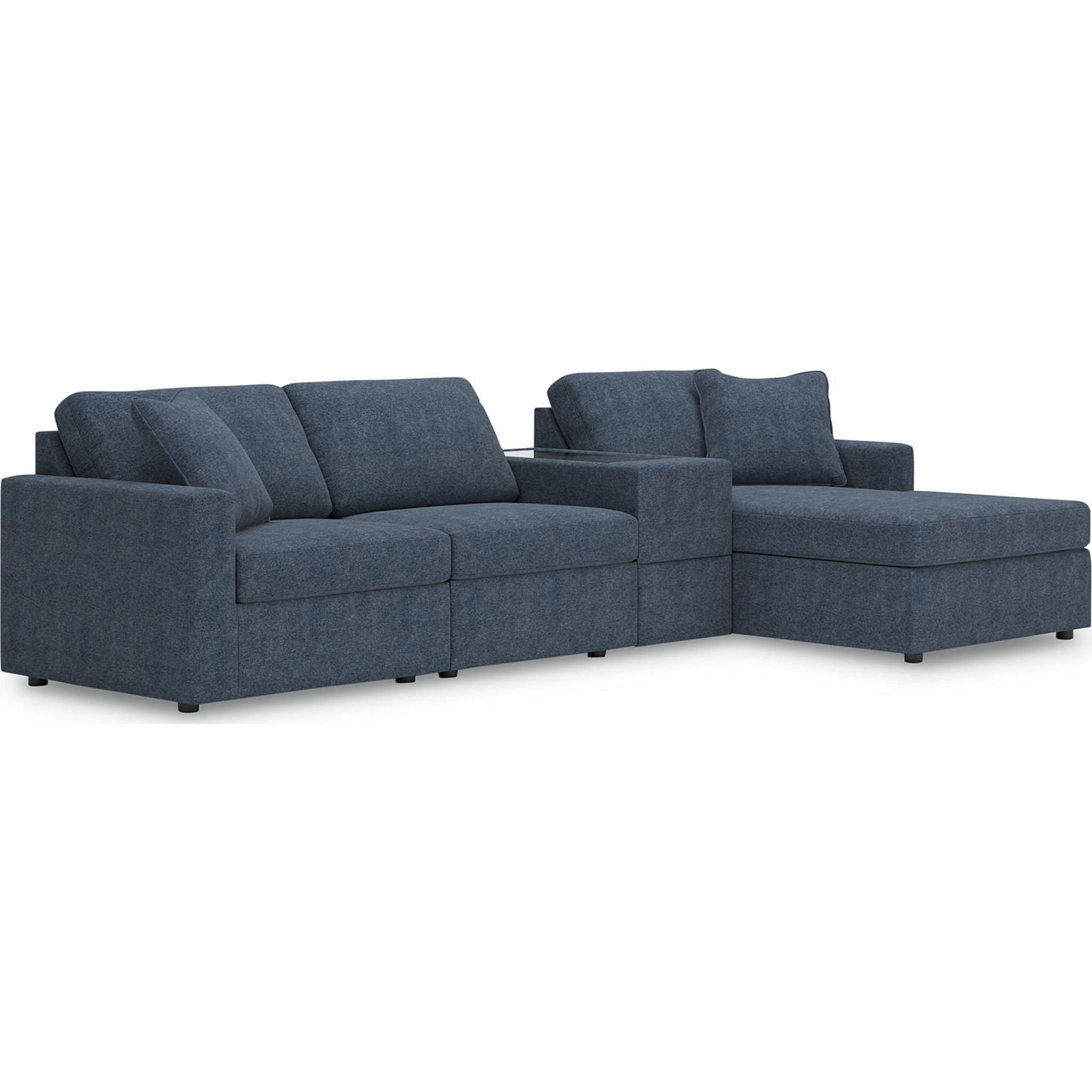 Modmax 4 Piece Modular Sectional with Chaise and Storage Console