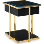 Rexwell Accent Table with Speaker - Black/Gold Finish