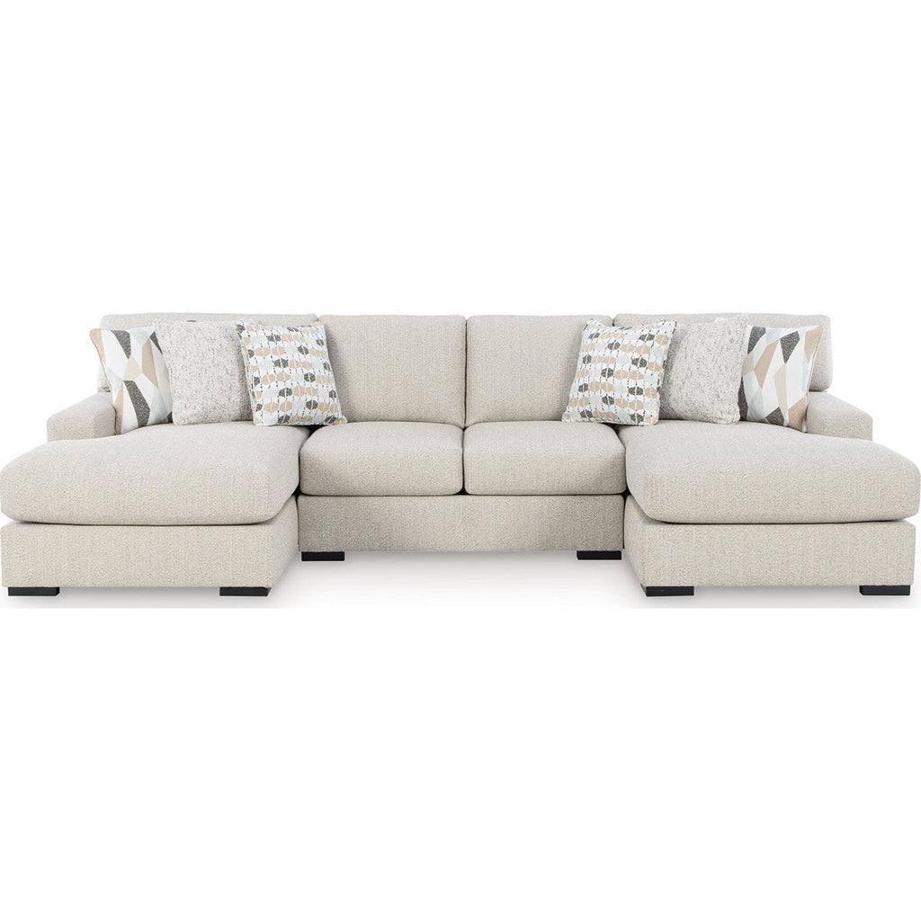 Laurelgrove 3 Piece Sectional with Double Chaise - Pebble