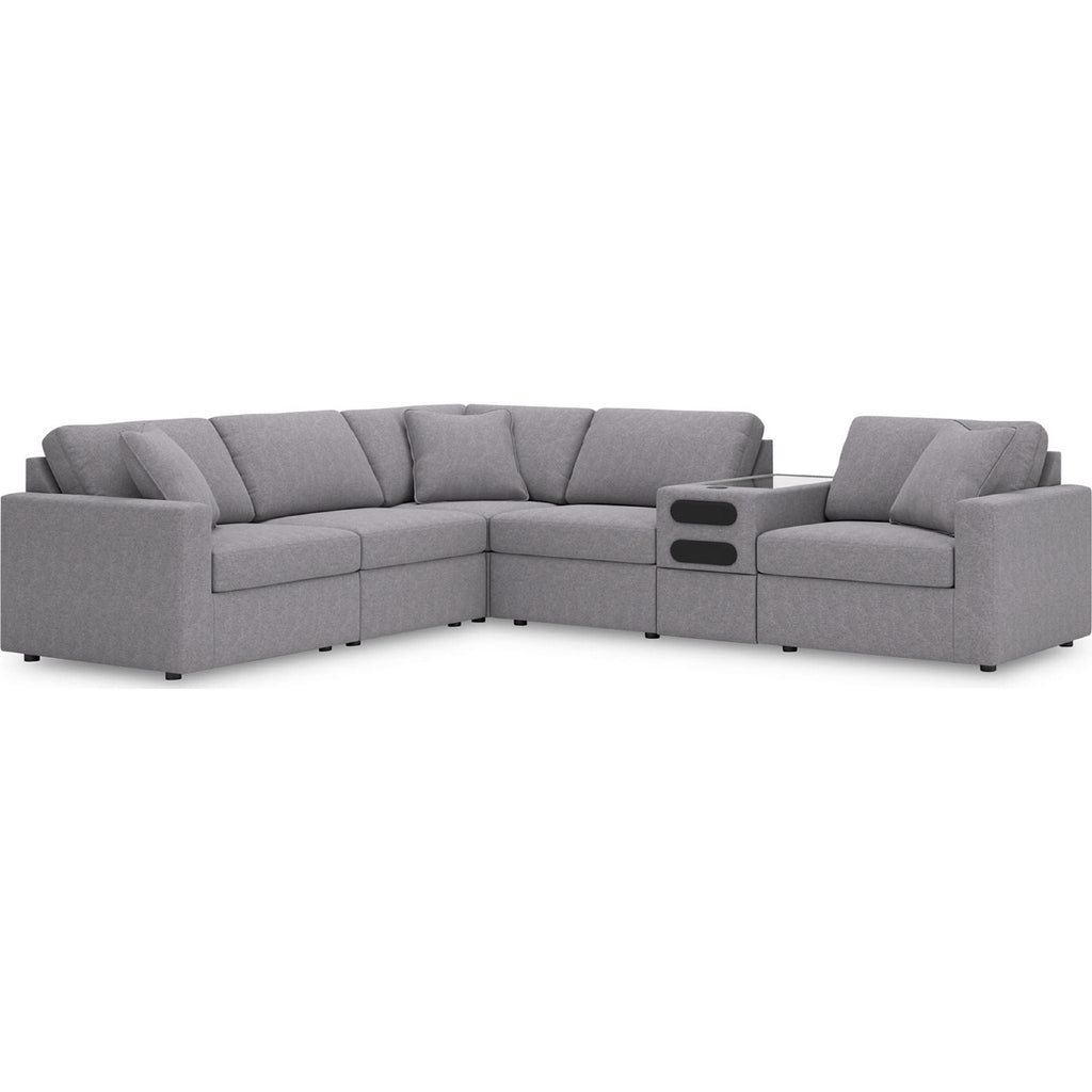 Modmax 6 Piece Modular Sectional with Audio Console