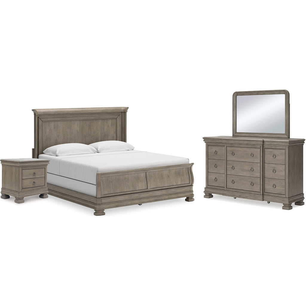 Lexorne 6 Piece King Sleigh Bedroom - Gray