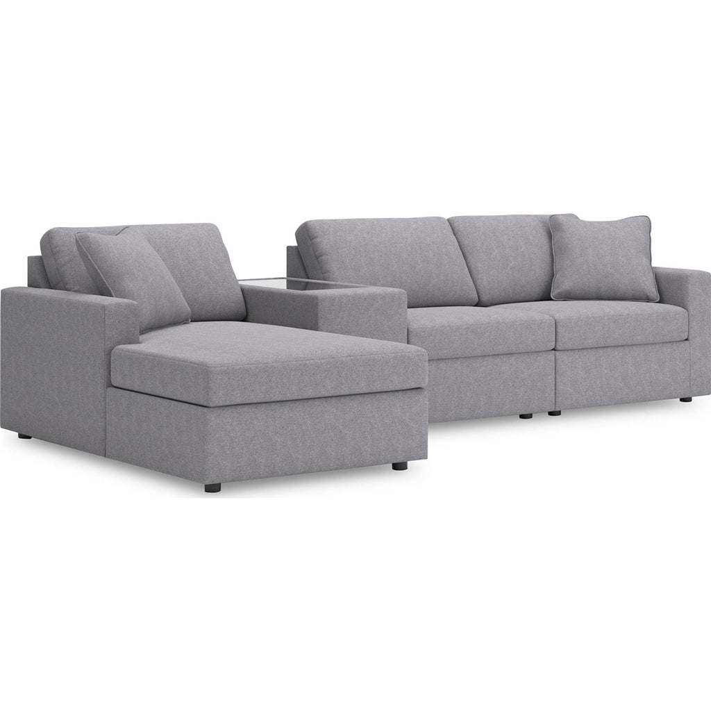 Modmax 4 Piece Modular Sectional with Chaise and Storage Console