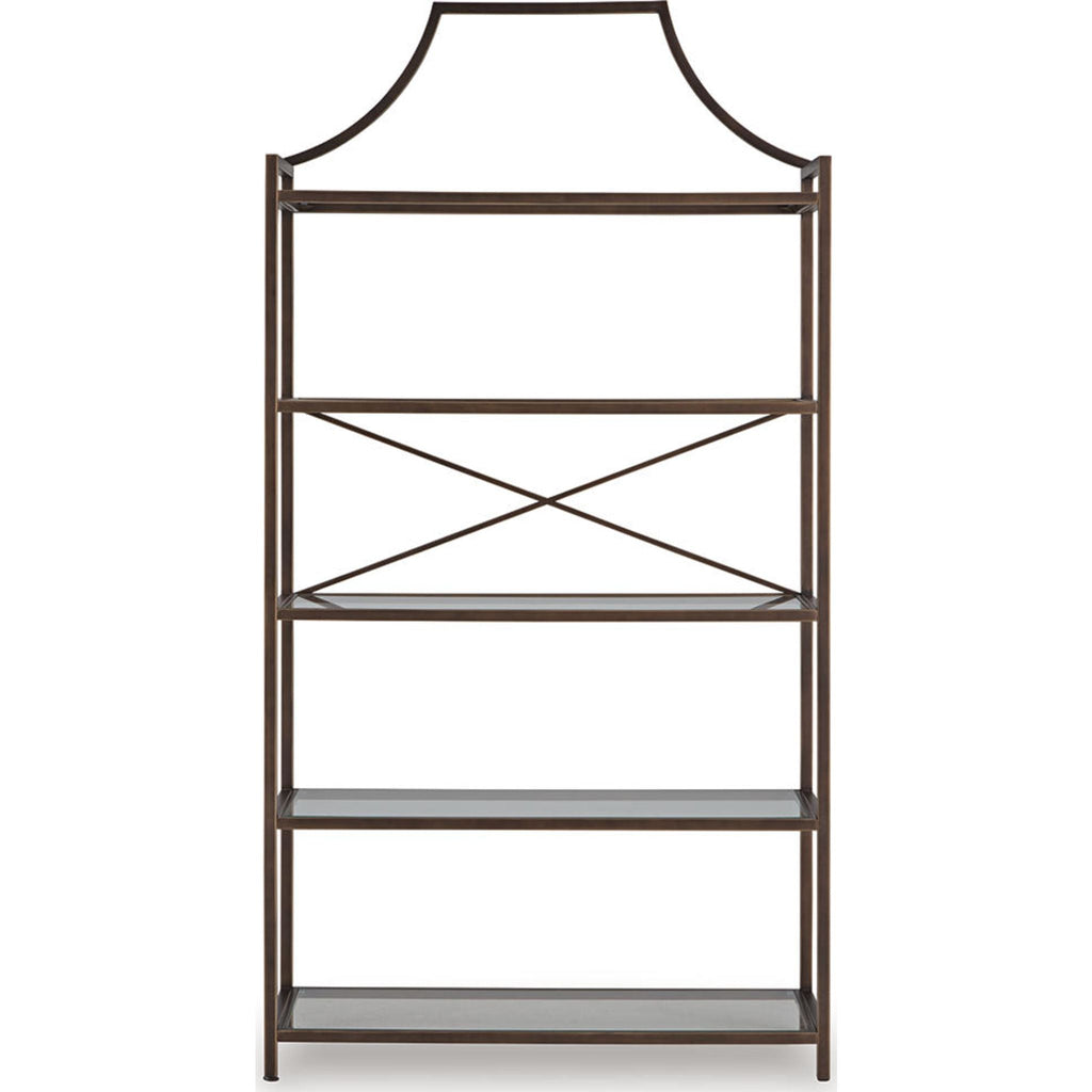 Bernonly Bookcase - Antique Bronze Finish