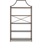 Bernonly Bookcase - Antique Bronze Finish