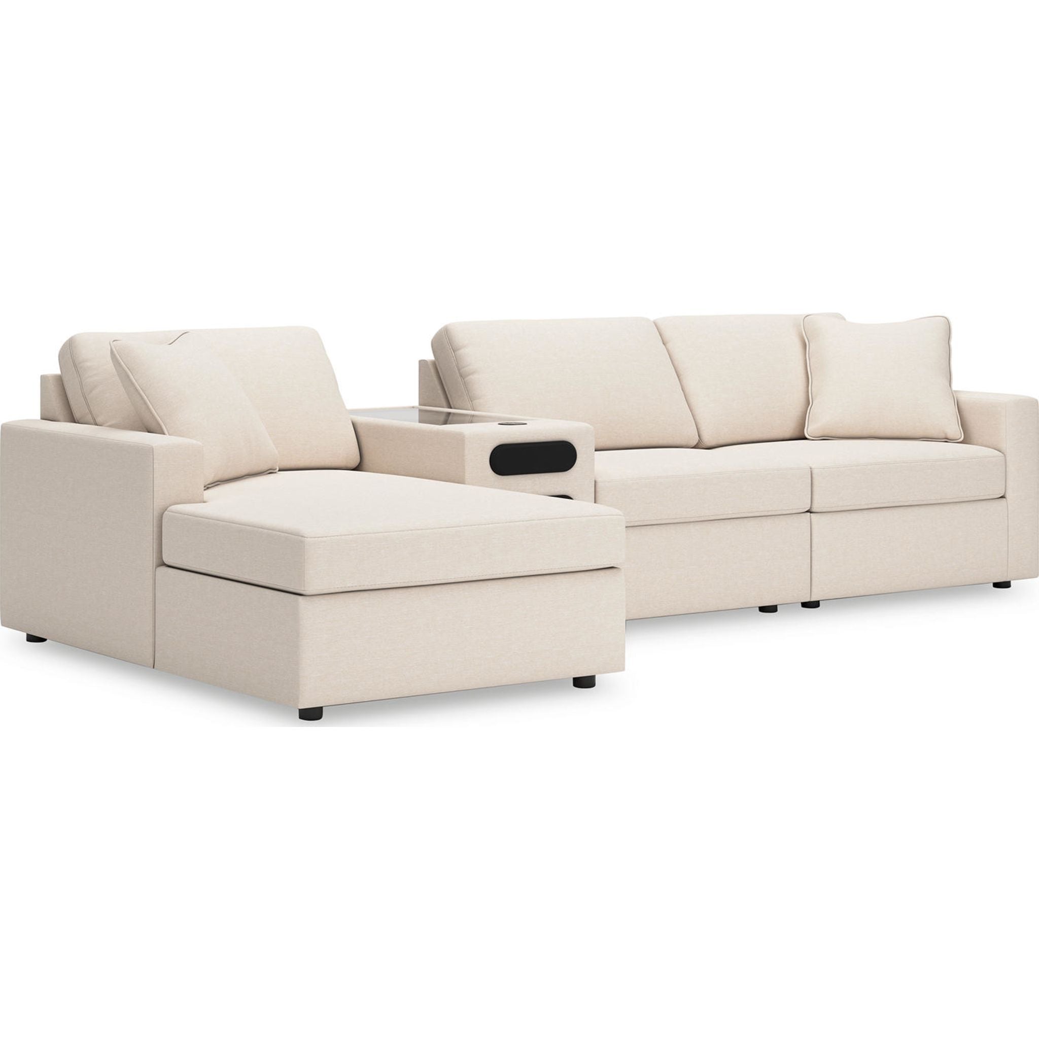 Modmax 4 Piece Modular Sectional with Chaise and Audio Console