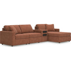 Modmax 4 Piece Modular Sectional with Chaise and Audio Console