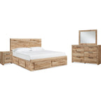 Hyanna 6 Piece King Storage Bedroom - Tan Brown