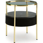 Nedman Accent Table with Speaker - Black/Gold Finish