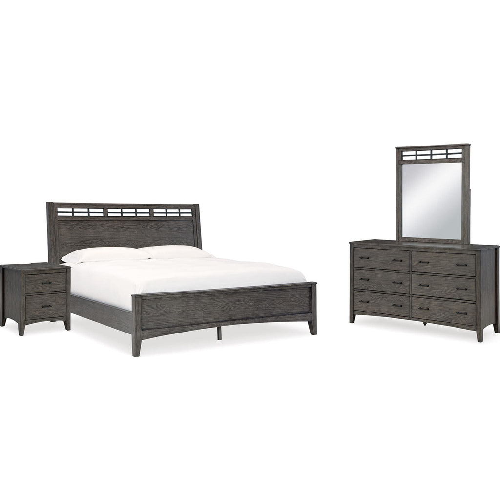 Montillan 6 Piece Queen Panel Bedroom - Grayish Brown