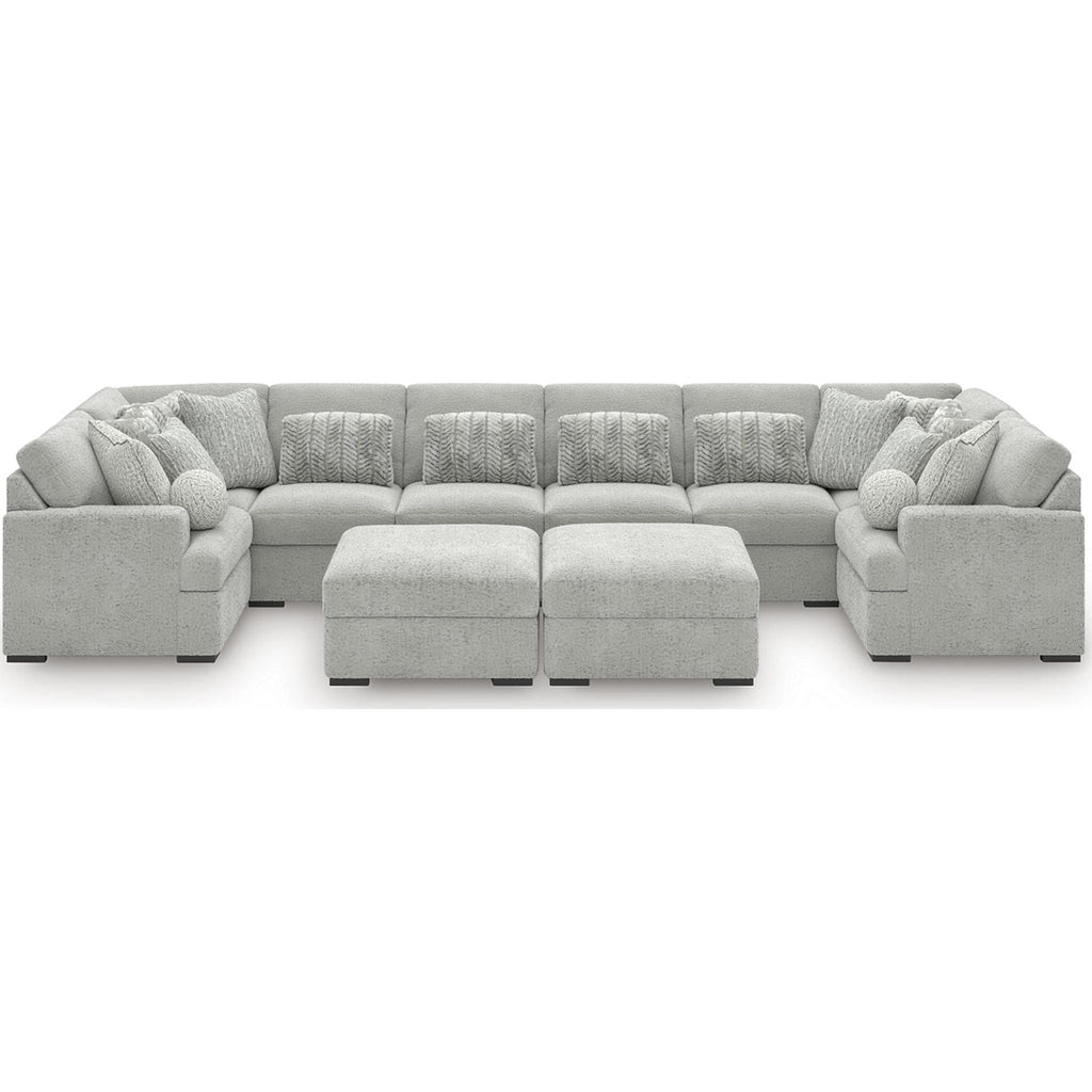 Cuddle Plush 8 Piece Modular Sectional with Ottomans - Arctic