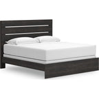 Hollivern King Panel Bed - Dark Gray