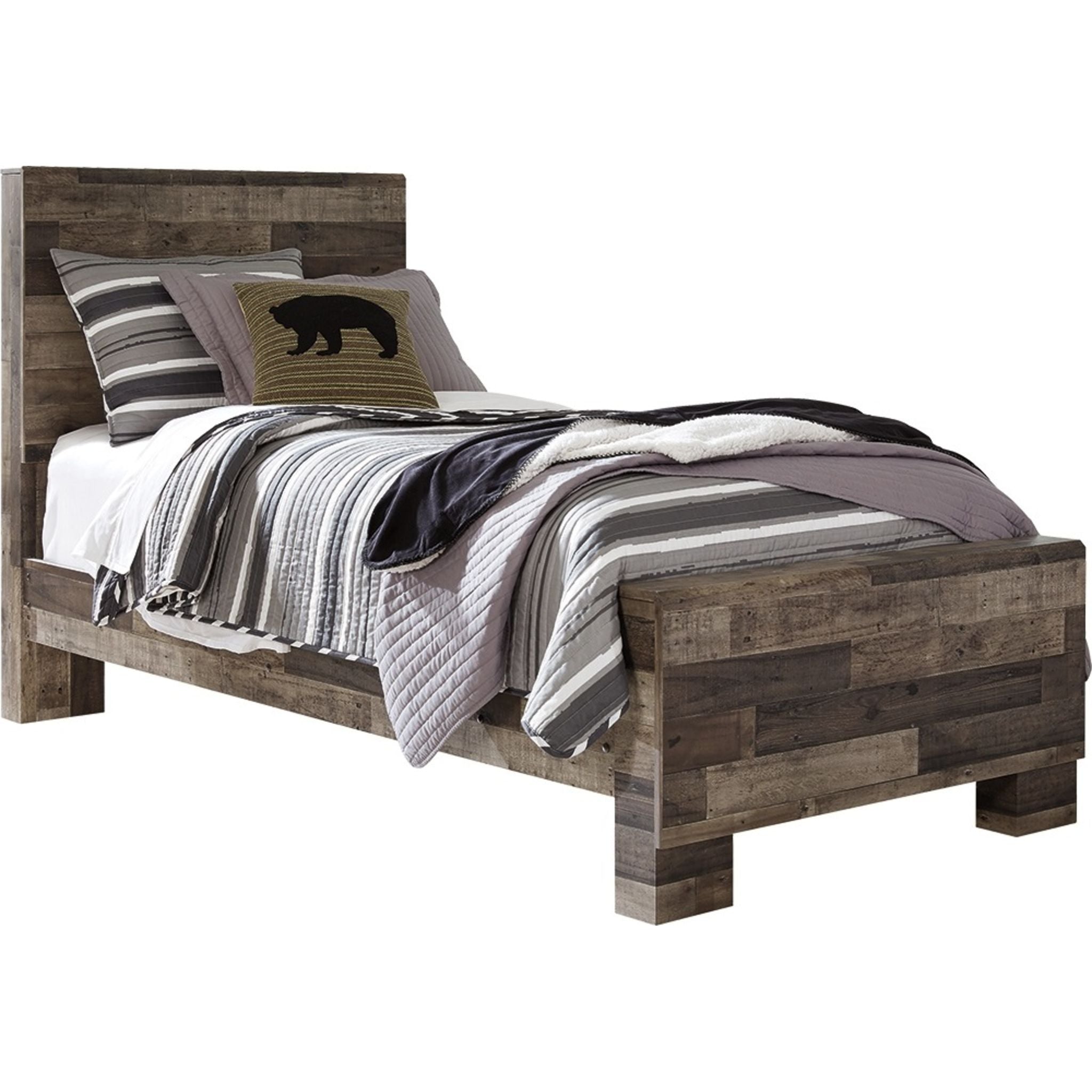 Derekson Panel Bed - Multi Gray