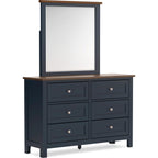 Landocken Dresser and Mirror - Blue/Brown