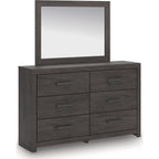 Prendonea Dresser and Mirror - Charcoal