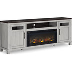 Darborn TV Stand with Fireplace - Gray/Brown