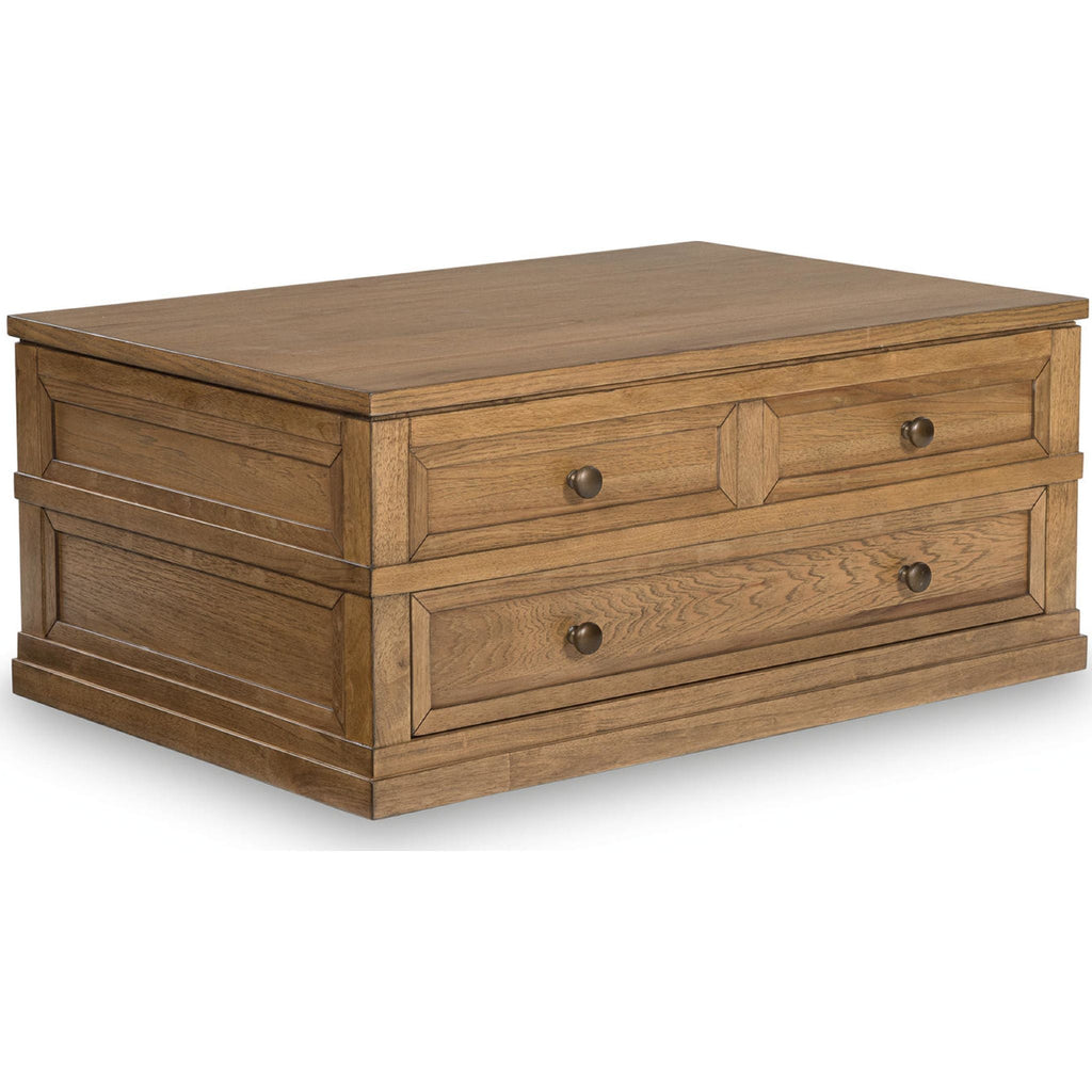 Sharlance Rectangle Lift Cocktail Table - Light Brown