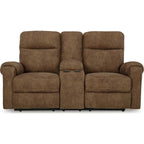 Edenwold Reclining Loveseat with Console - Brindle