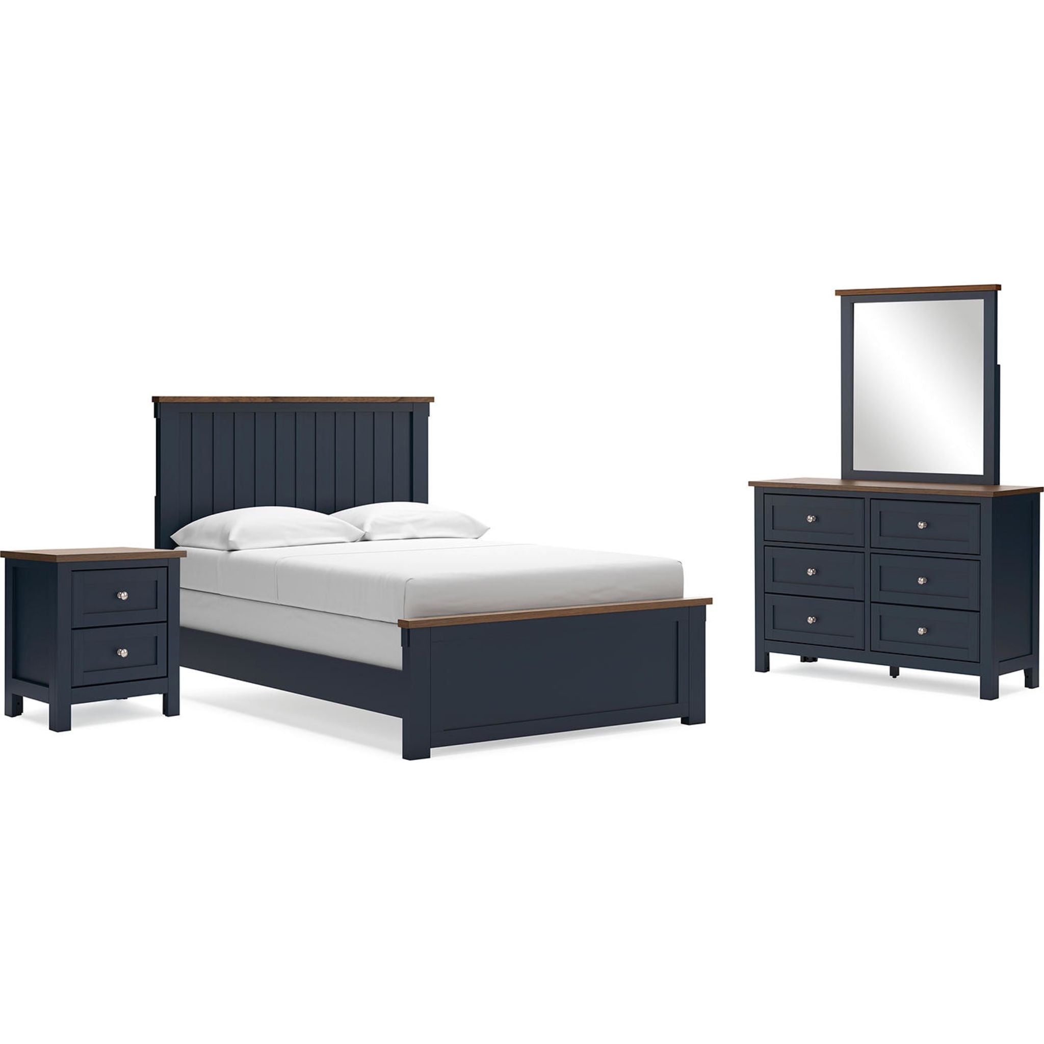 Landocken 6 Piece Panel Bedroom - Blue/Brown