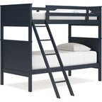 Nextonfort Twin/Twin Bunk Bed - Blue