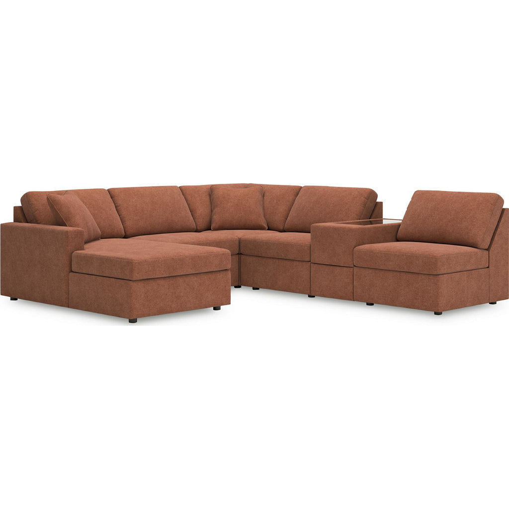Modmax 6 Piece Modular Sectional with Chaise and Storage Console