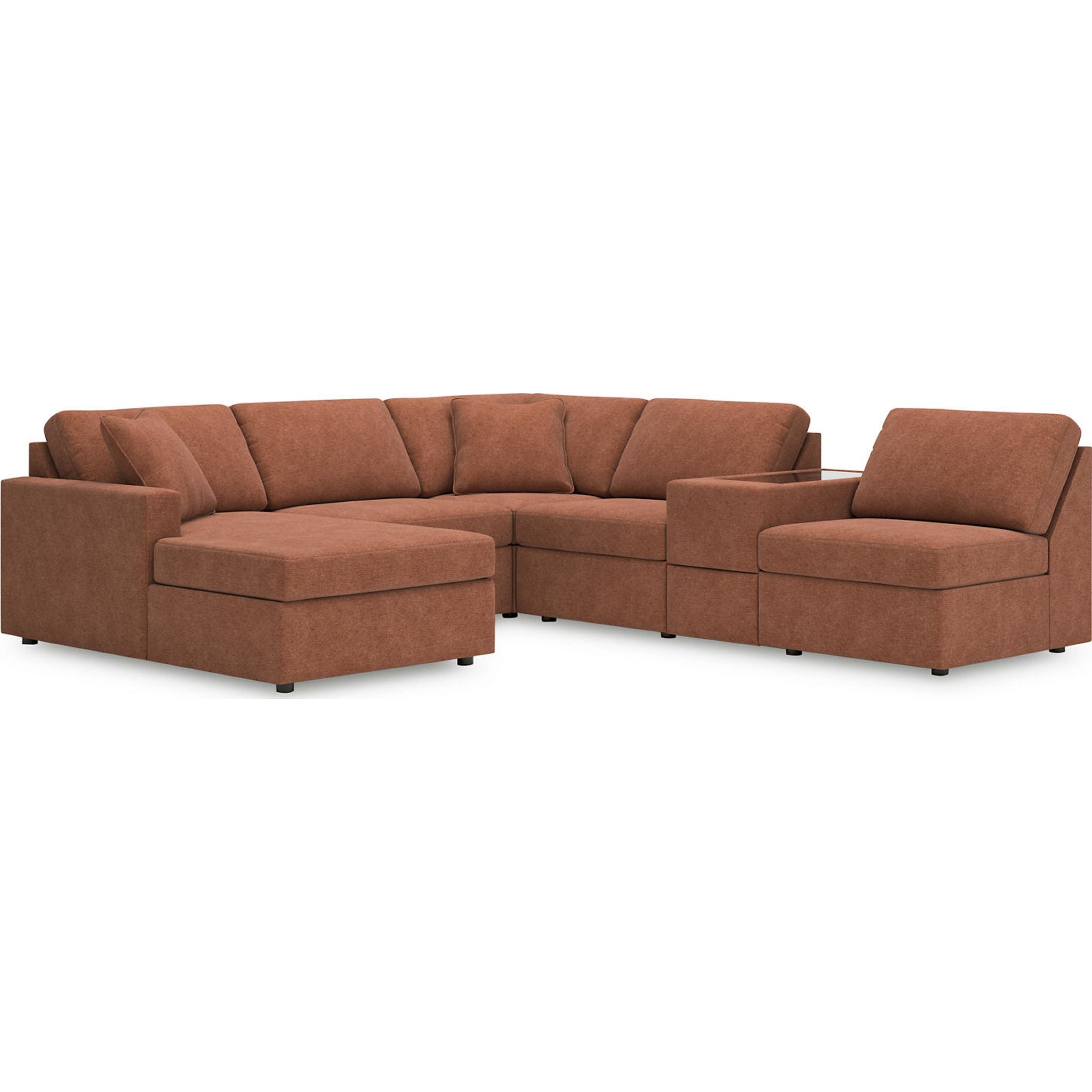 Modmax 6 Piece Modular Sectional with Chaise and Storage Console