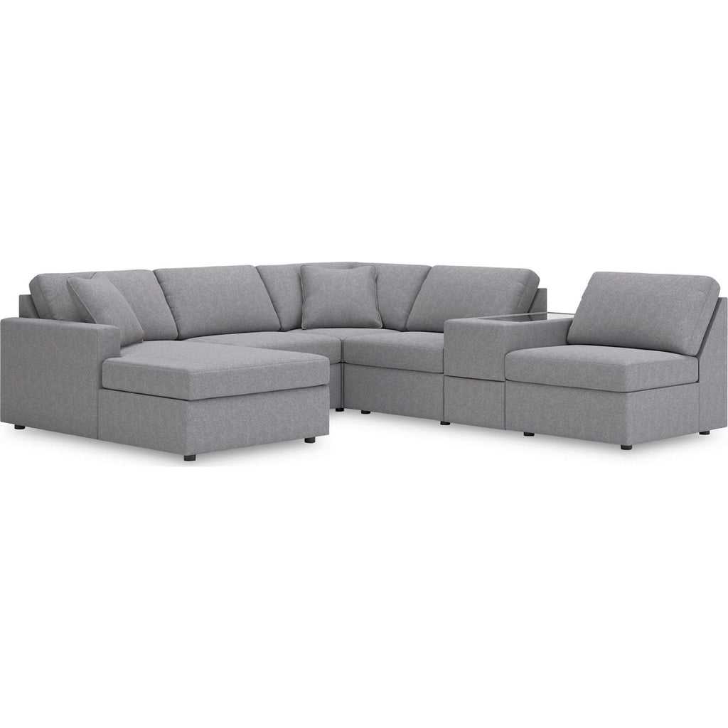 Modmax 6 Piece Modular Sectional with Chaise and Storage Console