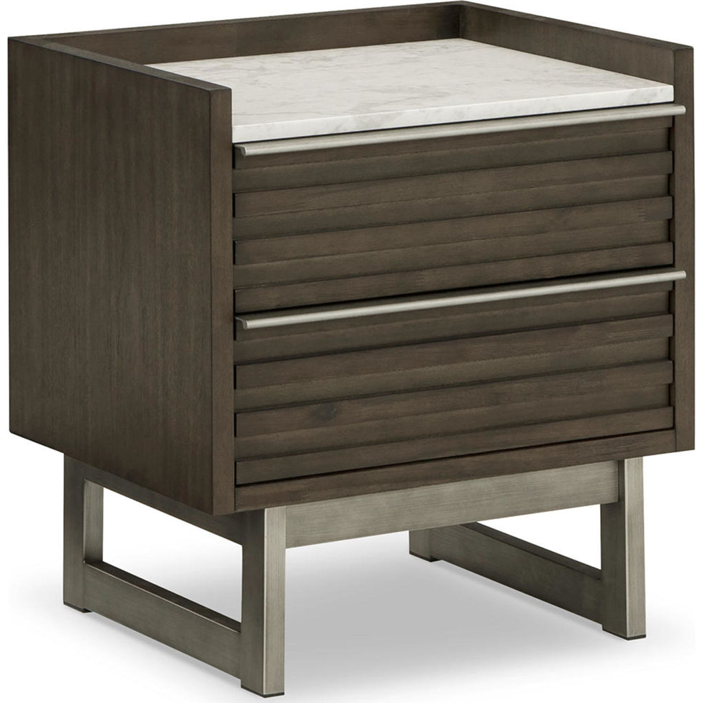 Arkenton Nightstand - Grayish Brown/White