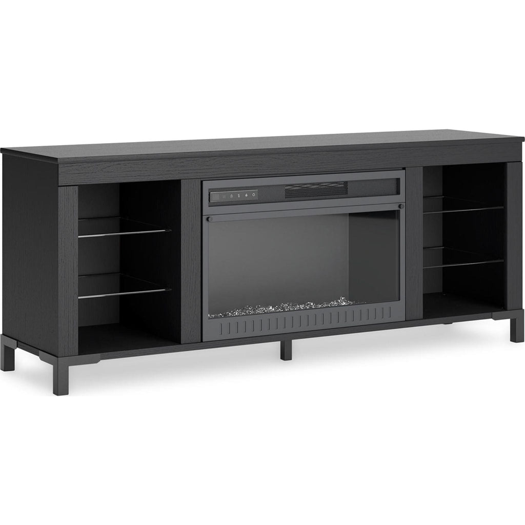 Cayberry TV Stand with Fireplace - Black