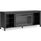 Cayberry TV Stand with Fireplace - Black