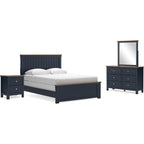 Landocken 6 Piece Queen Panel Bedroom - Blue/Brown