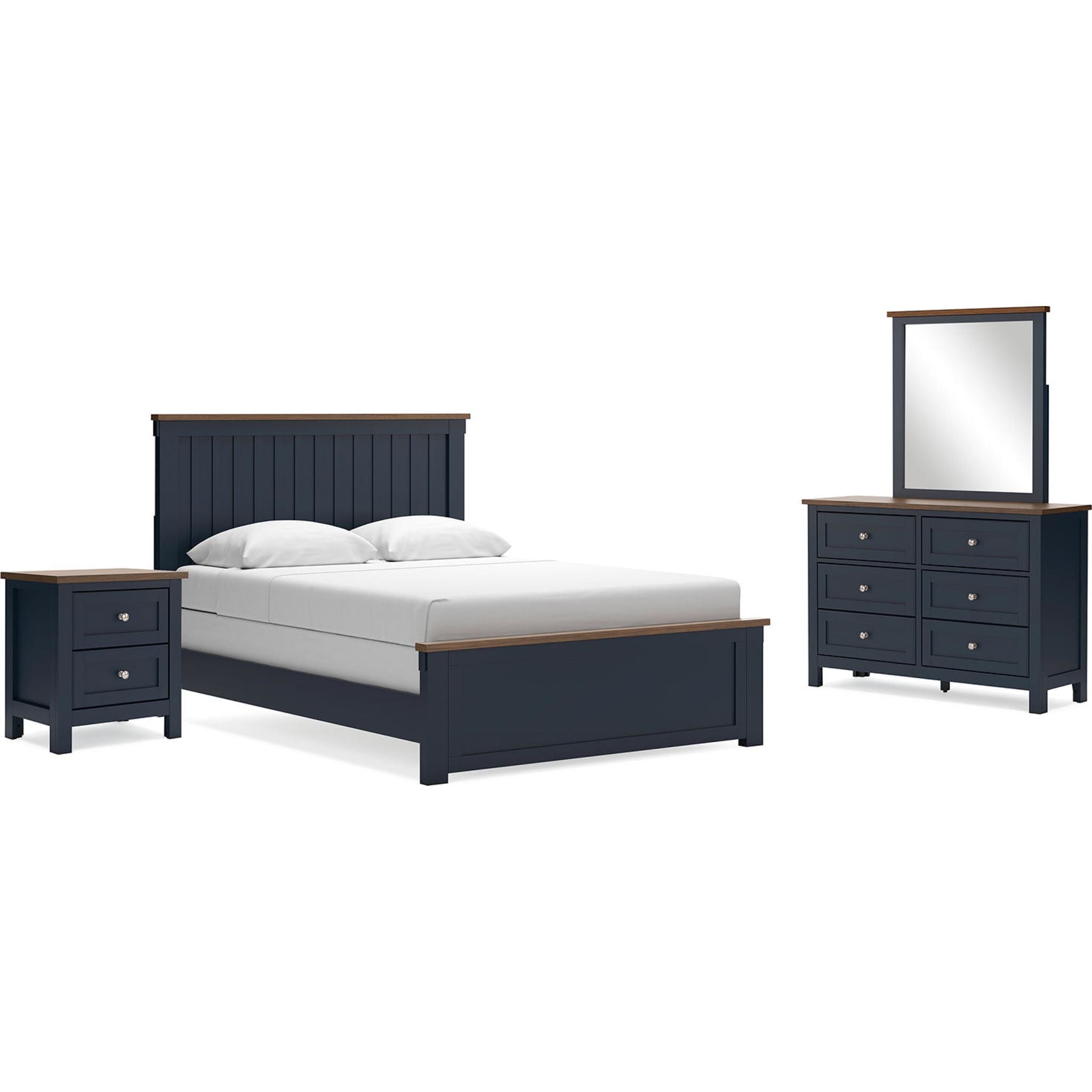 Landocken 6 Piece Queen Panel Bedroom - Blue/Brown