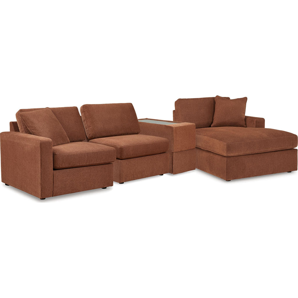Modmax 4 Piece Modular Sectional with Chaise and Storage Console