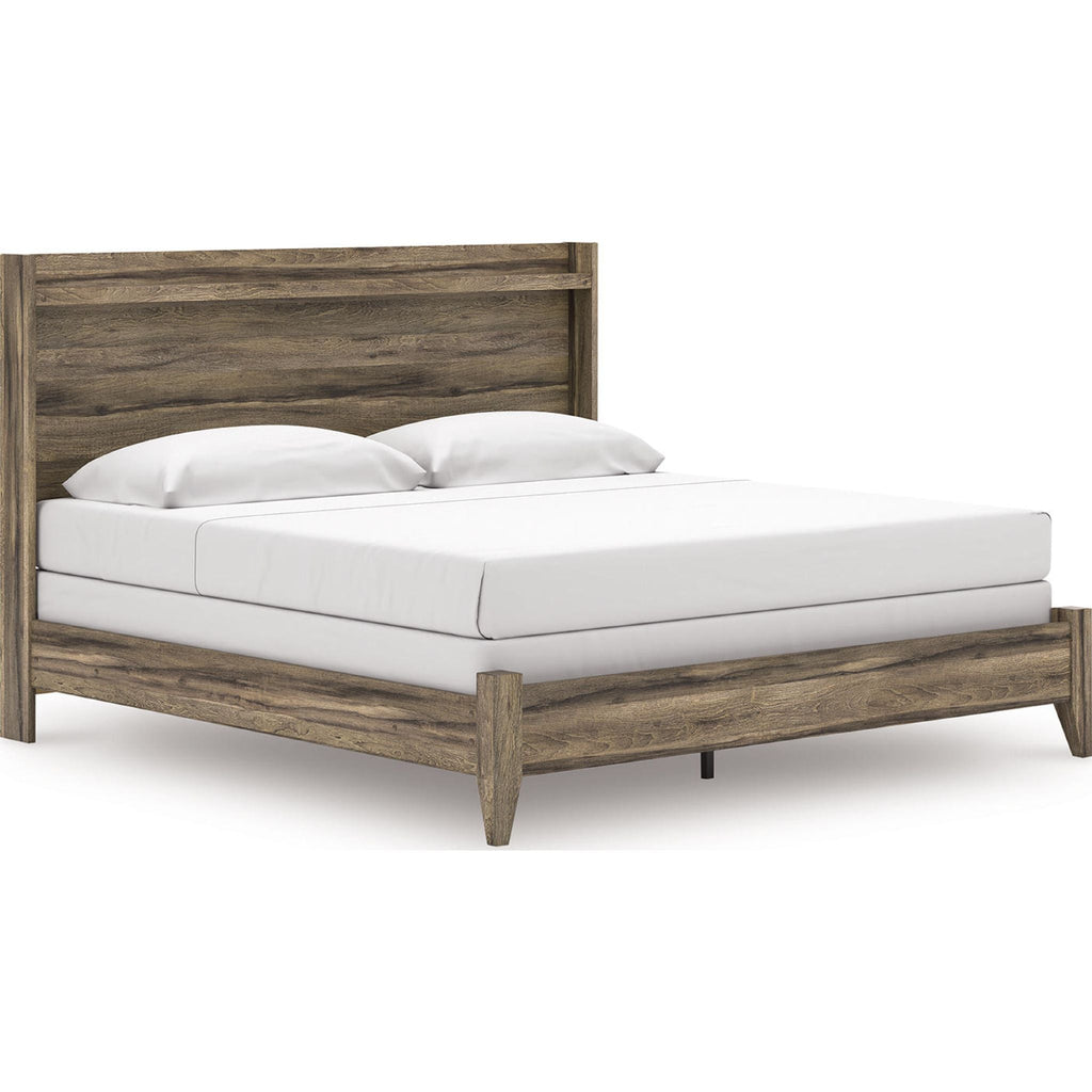 Elbrim Panel Bed - Brown