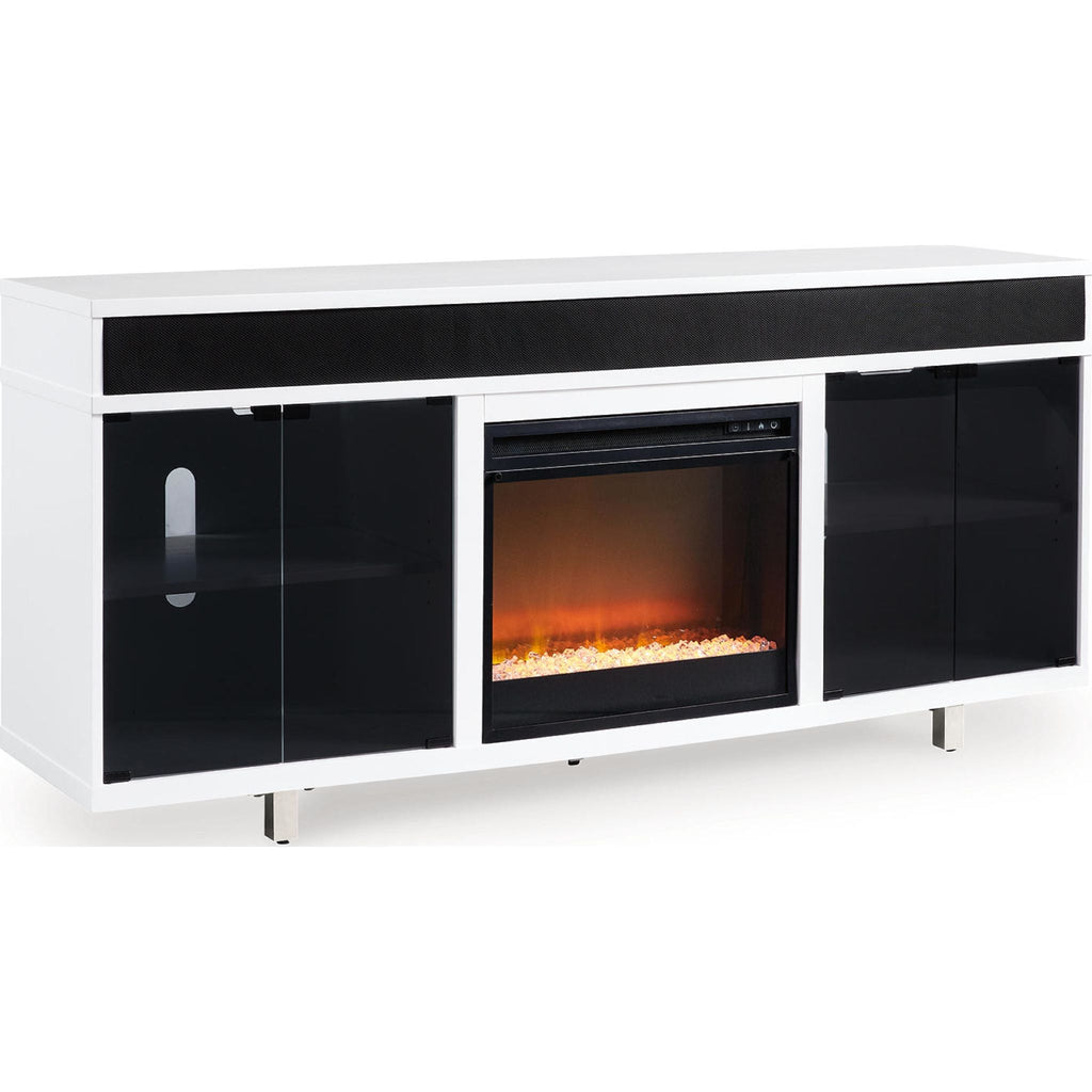 Gardoni TV Stand with Fireplace - White/Black