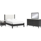 Cadmori 6 Piece Full Platform Bedroom - Black/White