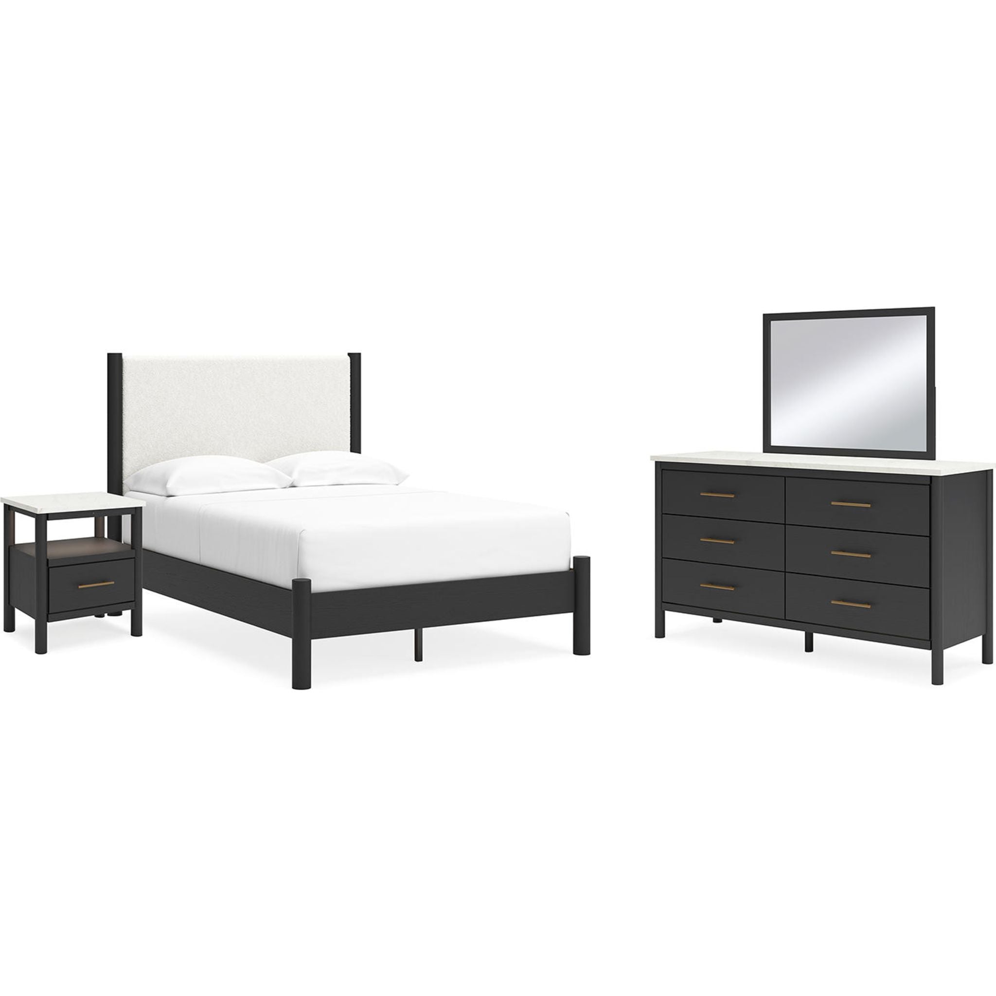 Cadmori 6 Piece Full Platform Bedroom - Black/White