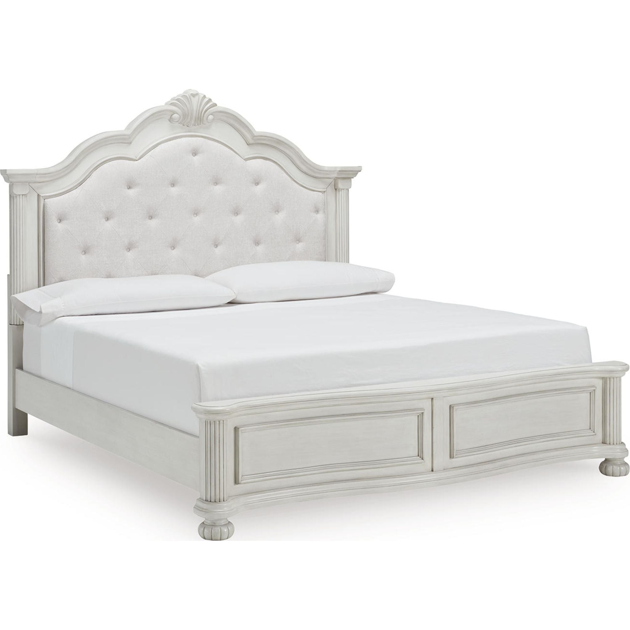 Montelaine King Panel Bed - Antique White