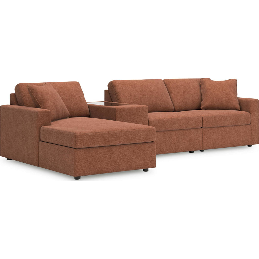 Modmax 4 Piece Modular Sectional with Chaise and Storage Console