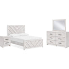Cayboni 6 Piece Full Panel Bedroom - Whitewash