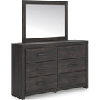 Hollivern Dresser and Mirror - Dark Gray