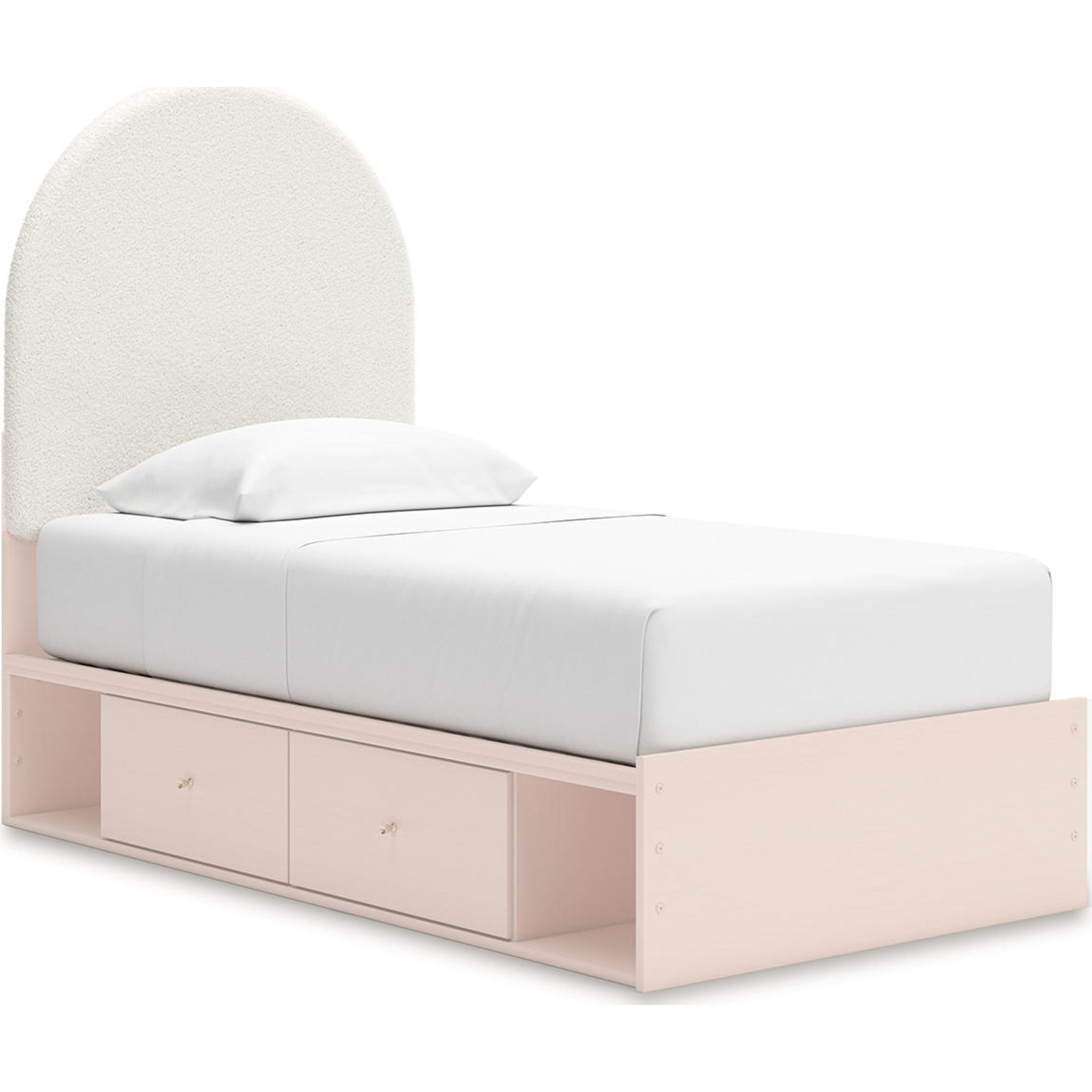 Wistenpine Twin Storage Bed - Blush
