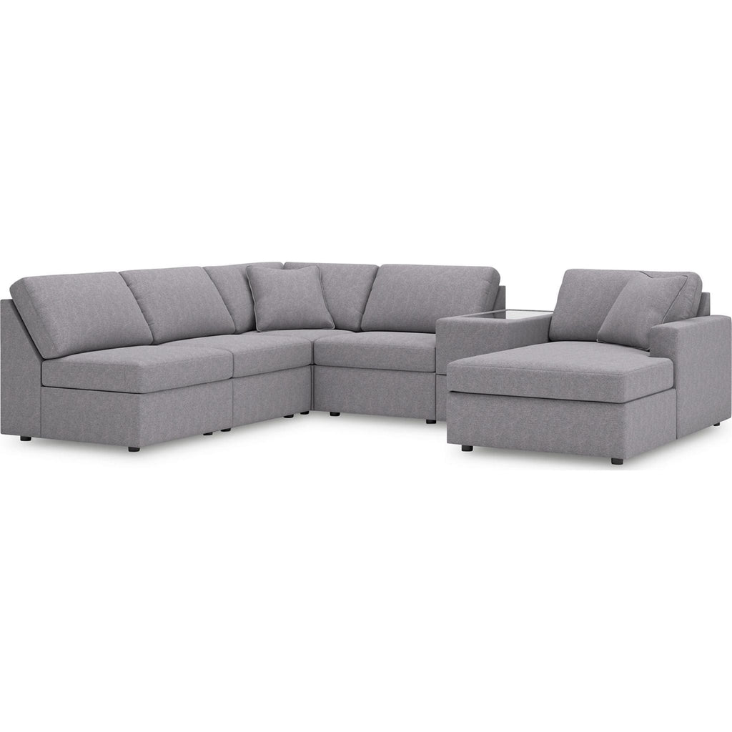Modmax 6 Piece Modular Sectional with Chaise and Storage Console