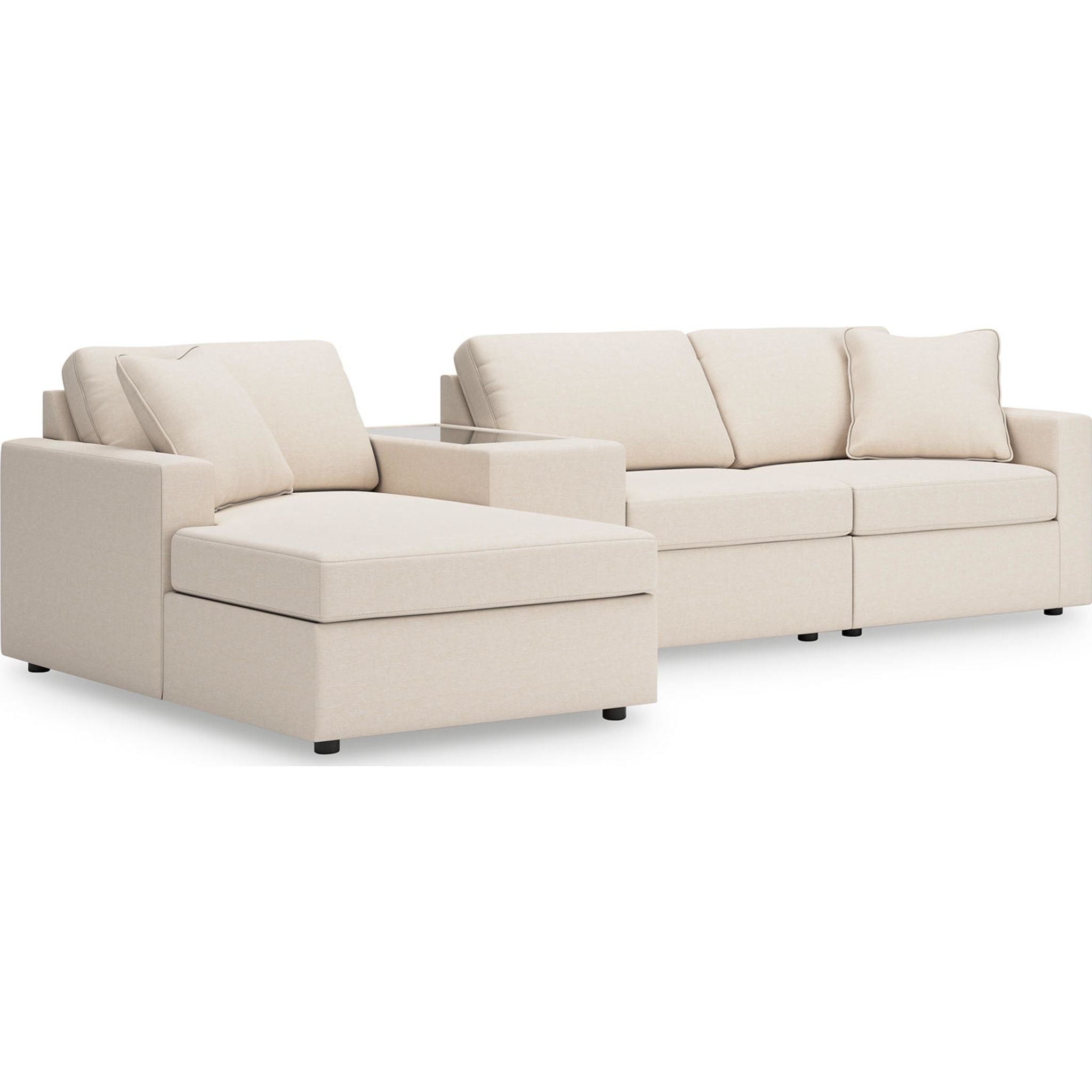 Modmax 4 Piece Modular Sectional with Chaise and Storage Console