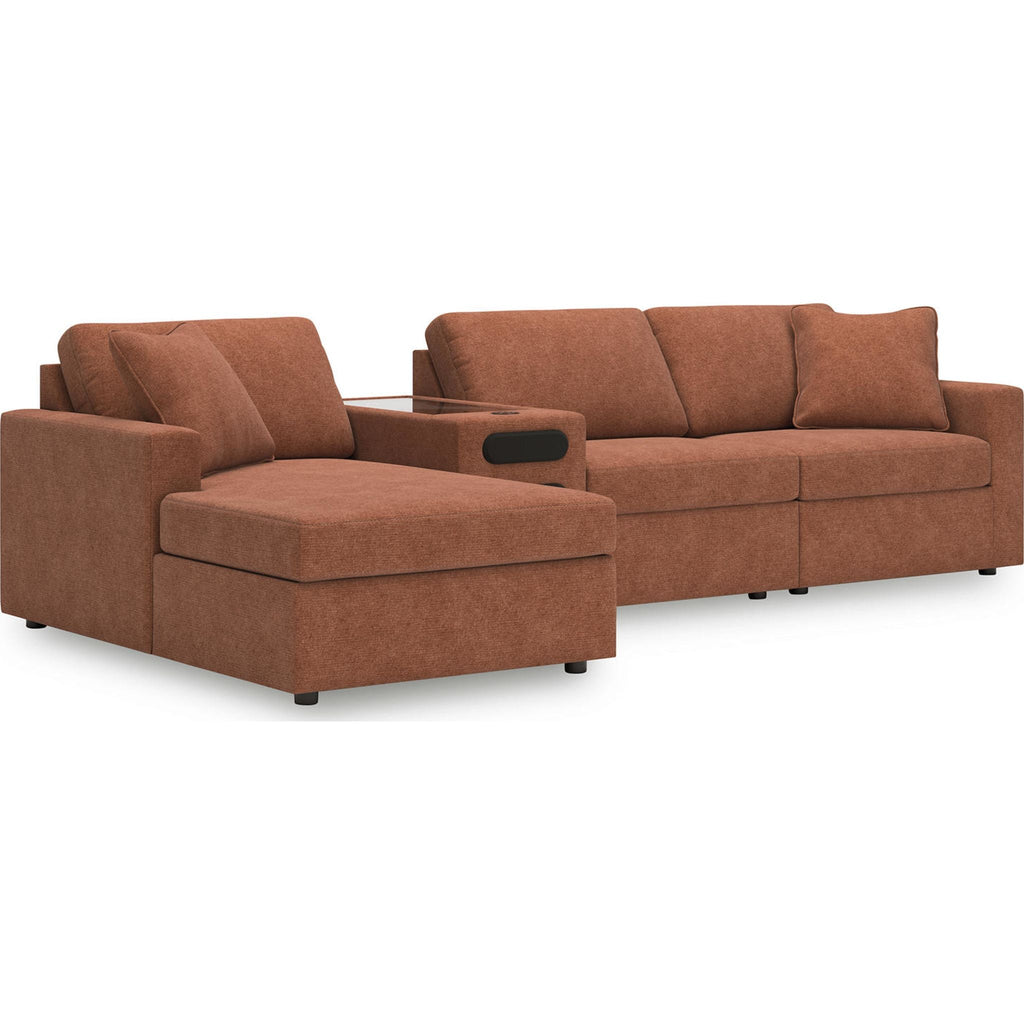 Modmax 4 Piece Modular Sectional with Chaise and Audio Console